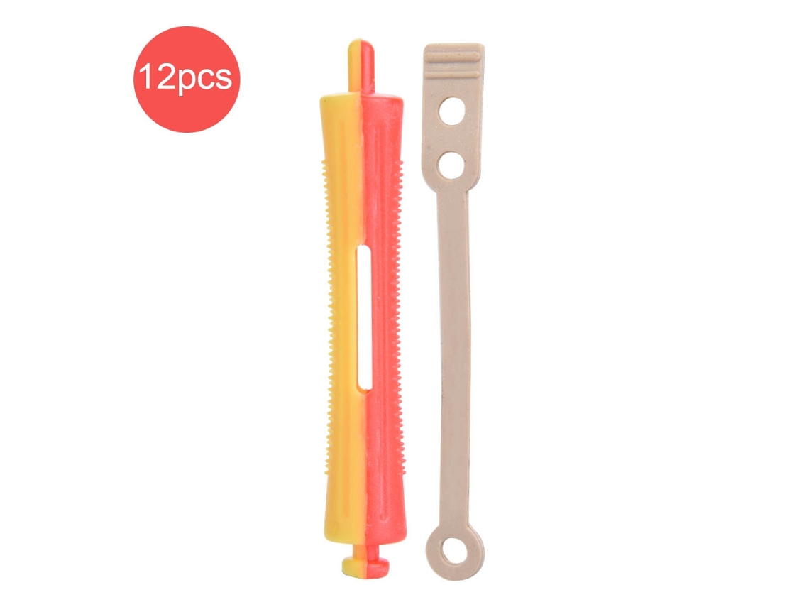 12 Rodillos De Pelo Estándar Con Clip Y Goma Elástica Para Rizos Y Ondas Sh-5 Herramienta De Peluquería