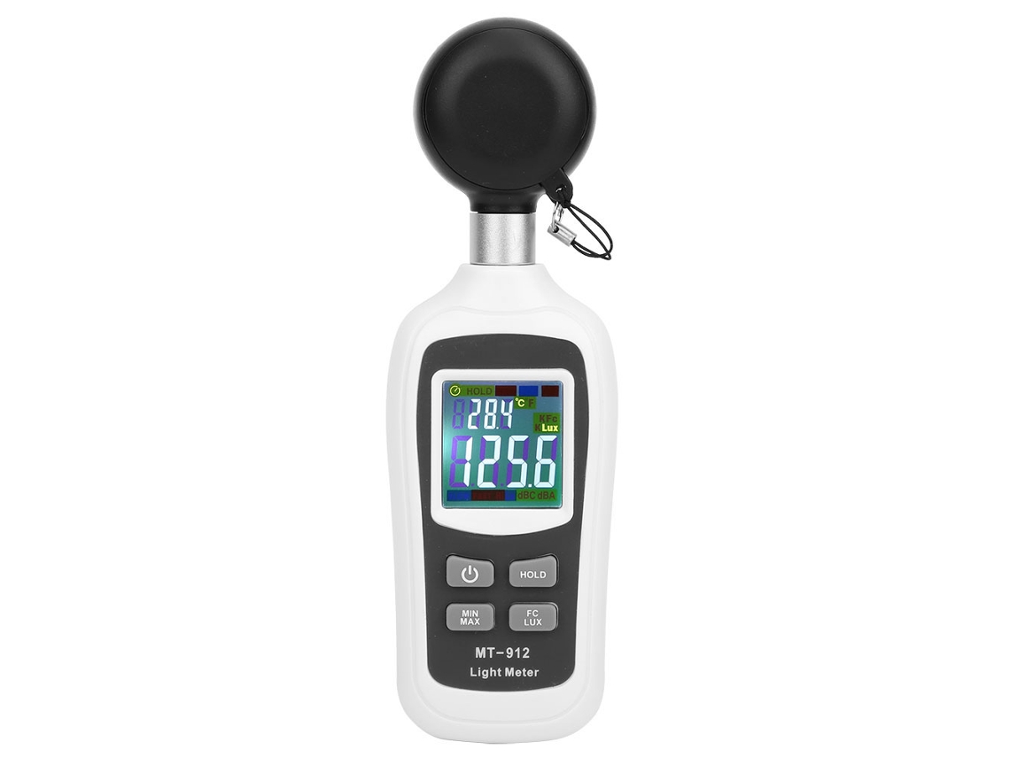 Medidor De Luz Digital Portátil De 0 A 20000 Lux Con Medición De Temperatura De Alta Precisión.