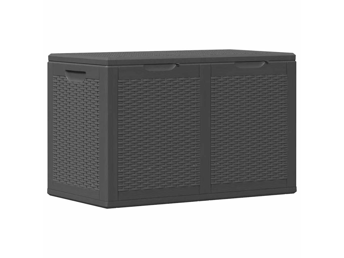 Maison Exclusive - Caja De Almacenaje Para Jardín 180 L Pp Ratán Negra
