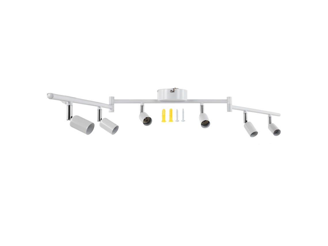 Rebe-kit De Iluminación De Riel Con 6 Focos Rotativos Para Techo, Base Gu10, 85-265v, Blanco