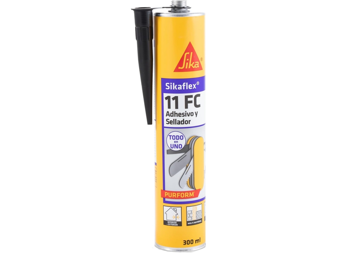 Sellador de poliuretano Sikaflex 11 FC Purform para múltiples superficies, gris antracita / Cartucho de 300 ml / Paquete de 20 unidades