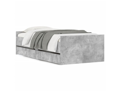 VIDAXL Estructura de Cama con Cajones Gris Cemento (90x190 cm)