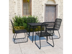 Juego de comedor para exteriores de mimbre, polietileno y vidrio, DKD Home Decor