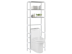 Estante de baño Vidaxl con 3 estantes plateado 53x28x169 cm Jortmrd