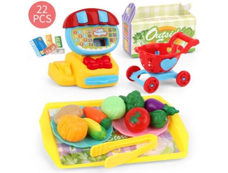 Mini Supermercado Electrónico Simulado, Caja Registradora, Juego de Juguete de Frutas Y Verduras Fruta