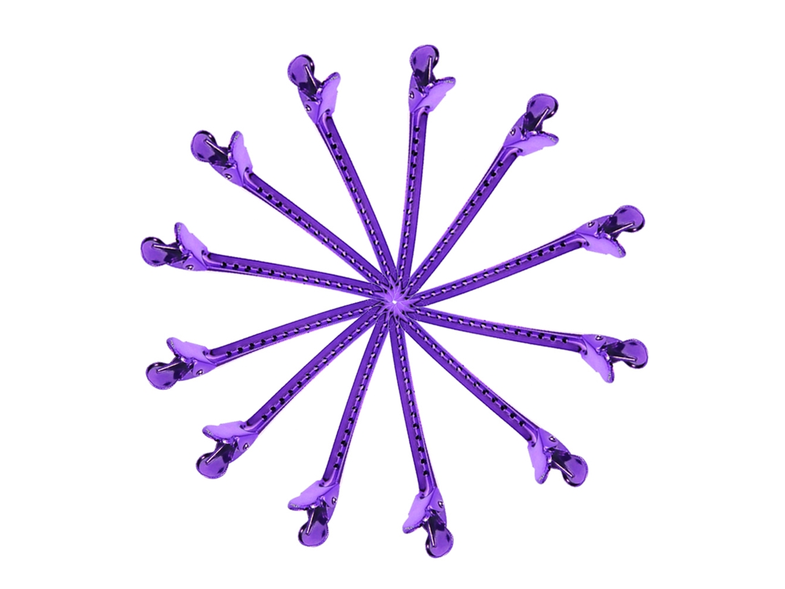 Vlrla-12pcs Purple Salão Cabelo Clips Para Styling Accessories