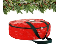 Bolsa para árbol de Navidad artificial, resistente e impermeable, con cremallera y asas, color rojo.