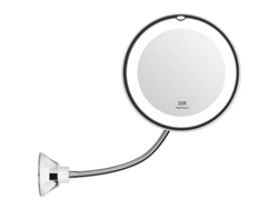 2026altiro-espejo De Maquillaje Con Led Y Lupa De 10x, Brazo Flexible De 17,3 Cm, Para Baño, Inalámbrico.