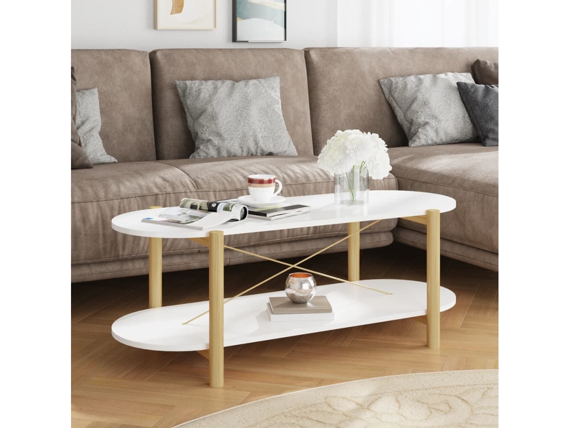 Mesa de Centro 110x48x40 Cm Derivados de Madera Blanco