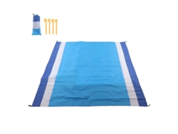 Manta de picnic portátil, impermeable y antimanchas, azul y blanca