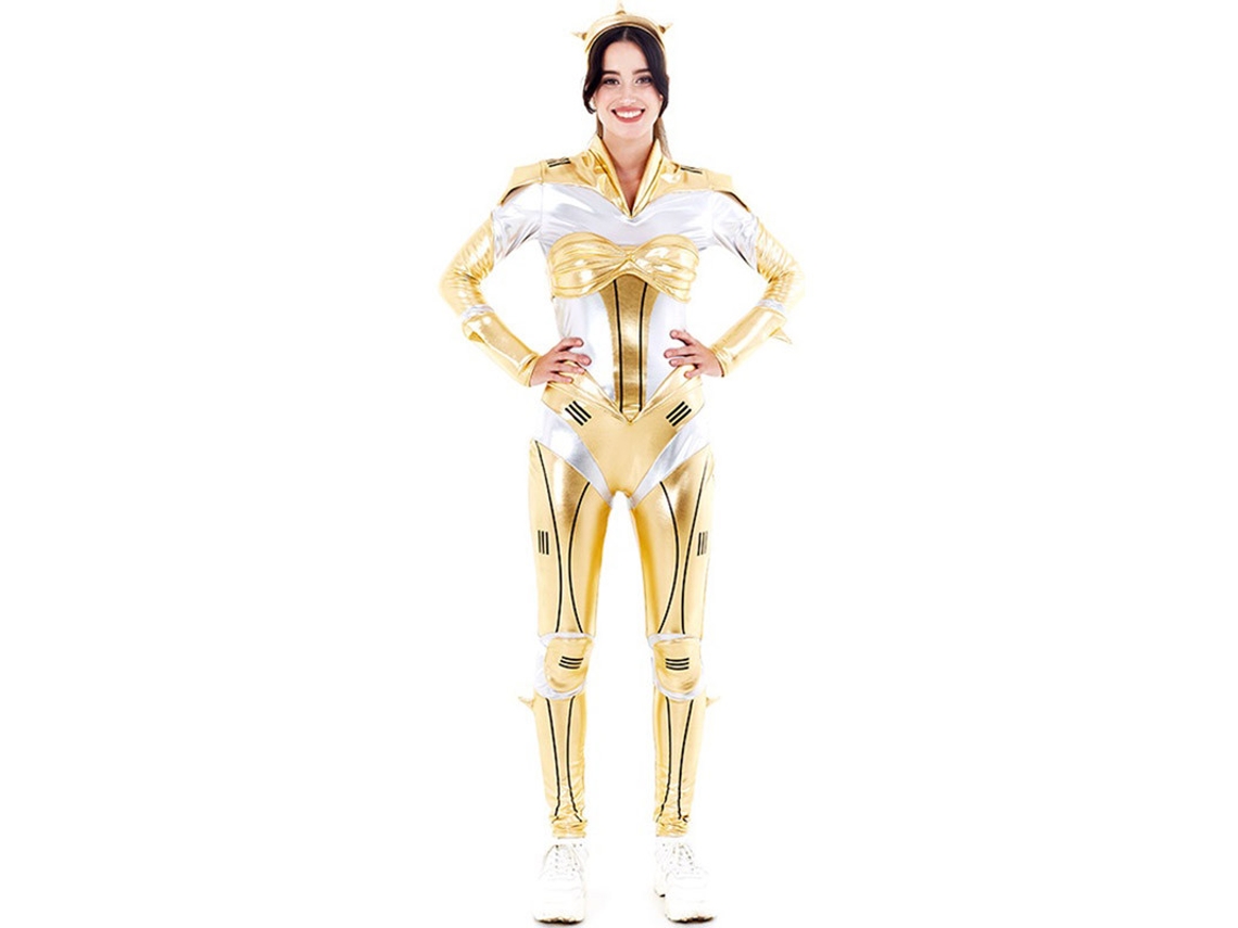 Disfraz de Mujer PARTILANDIA mujer robot estelar dorada (Tam.: S)