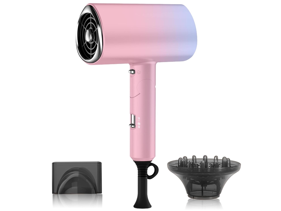 Secador de Pelo Plegable Profesional 1800W 2 Velocidades 3 Configuraciones de Calor Boquilla Grande y Capucha Ligero Secado Rápido YEMAESRE