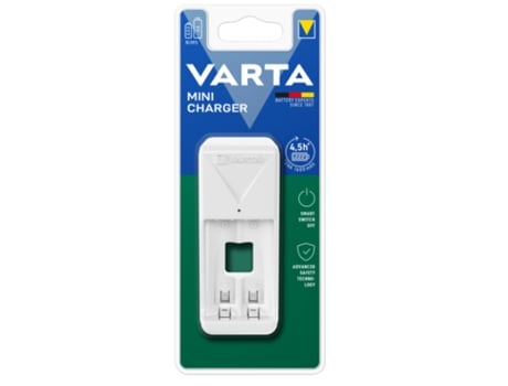 Cargador de Pilas VARTA 57656 101 401 Mini 2 Pilas Blanco AA/AAA