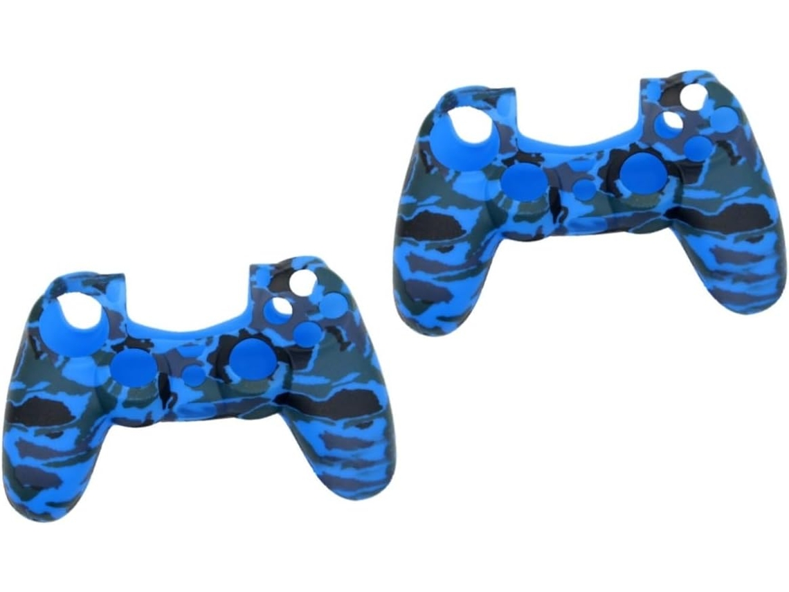 Funda De Silicona Azul Con Estampado De Camuflaje Para Mando (2 Piezas), Resistente A Arañazos.