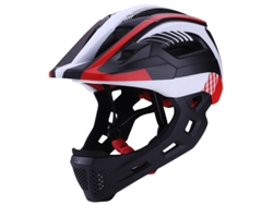 Casco Infantil De Bicicleta (negro, Rojo Y Blanco) Con Mentonera Desmontable