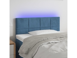 Cabecero Con Led De Terciopelo Azul 100x5x78/88 Cm