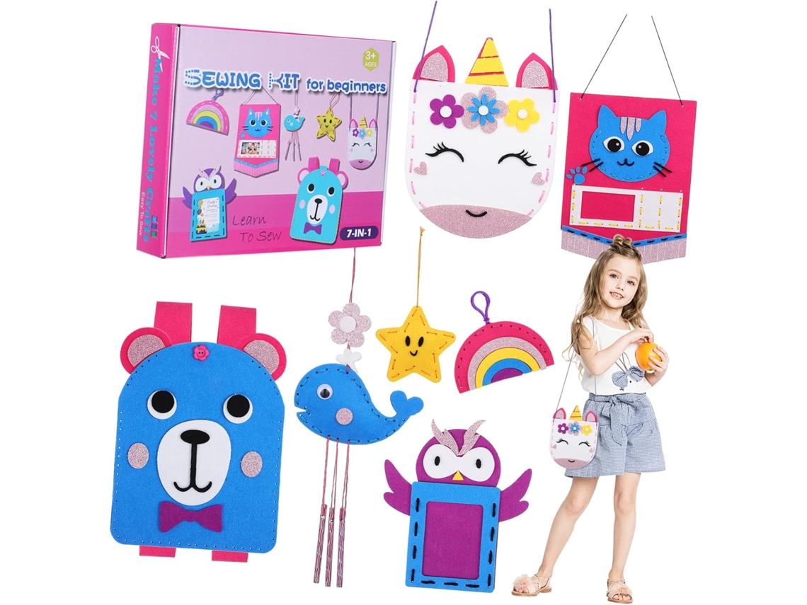 Kit De Costura Para Niños Y Niñas - Patrones Para Principiantes - Bolsos Y Carteras Con Forma De Animales - Aficiones