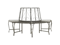 Banco para árbol VIDAXL Gris Acero (160x80x89 cm)