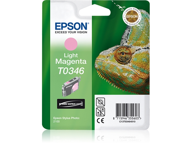 Cartucho de tinta original EPSON T0346, Camaleón 17 ml , Magenta claro, C13T03464010