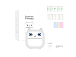 Impresora Térmica Portátil Bluetooth X15 Blanca (5 Rollos De Papel Térmico 5 Rollos De Pegatinas 3 Rollos De Papel De Colores) SIURN
