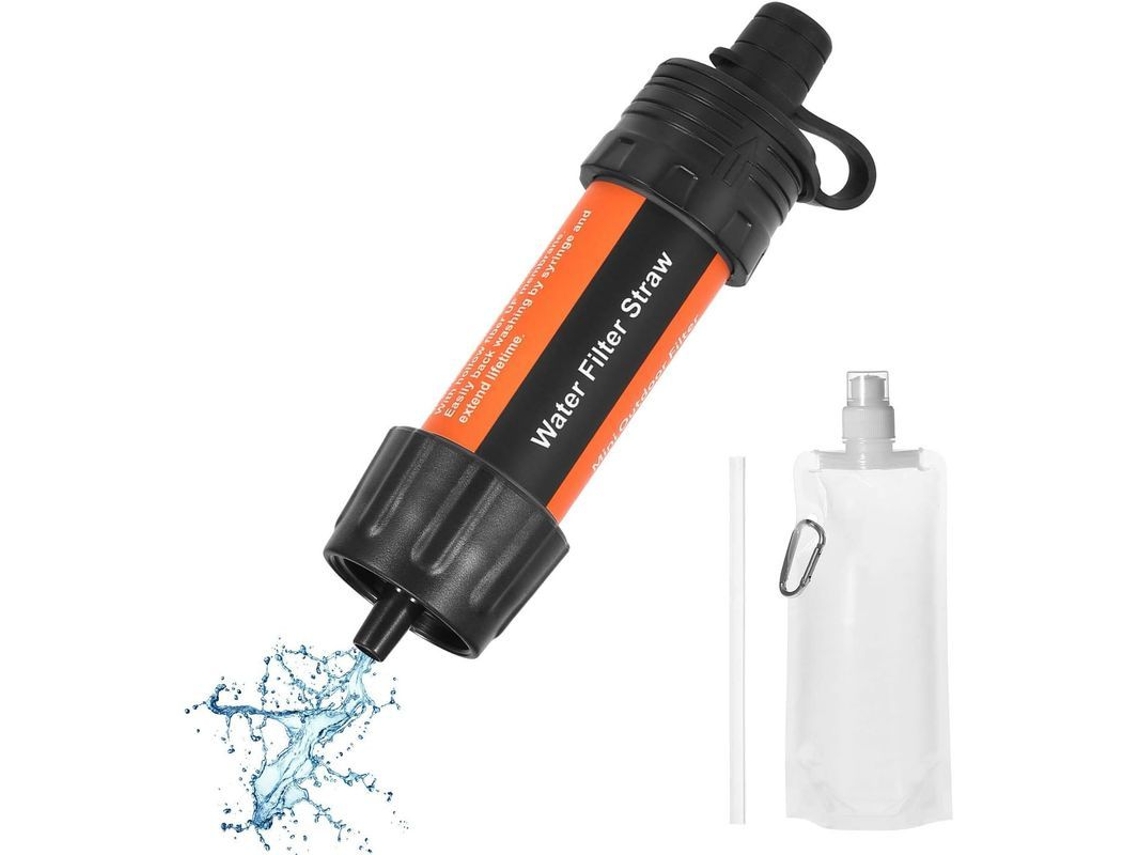 2026-filtro De Agua En Forma De Pajita Purificador Personal Para Camping Excursionismo Emergencias 5000l Naranja