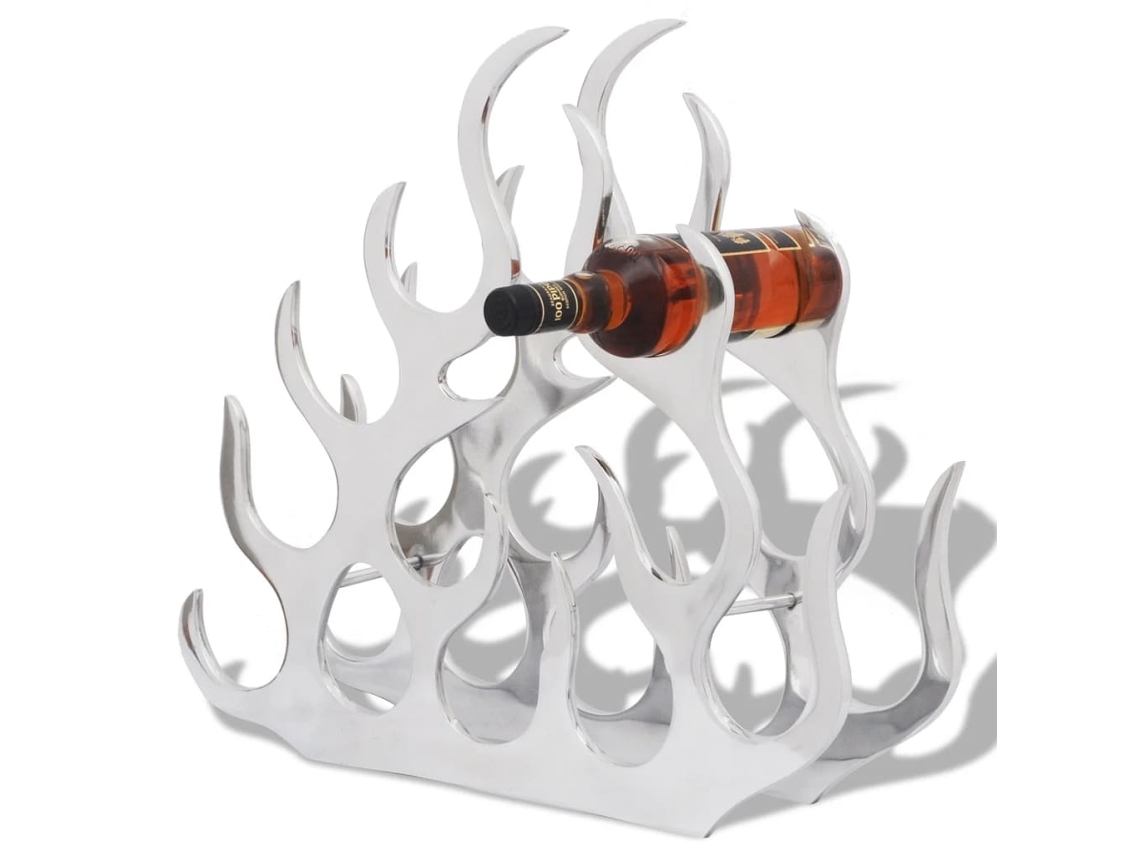 Botellero de aluminio para 11 botellas, plateado, DKD HOME DECOR