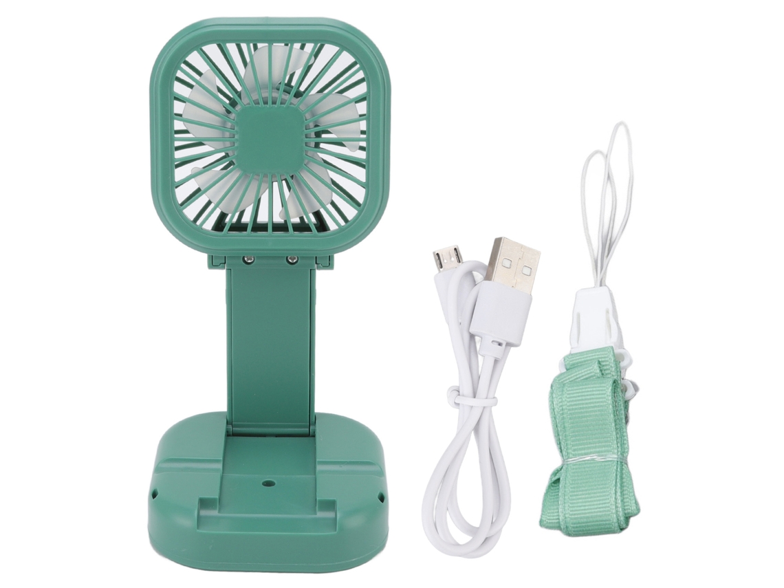 Ventilador De Escritorio Portátil Plegable Con 3 Velocidades Y Recargable Por Usb - Verde