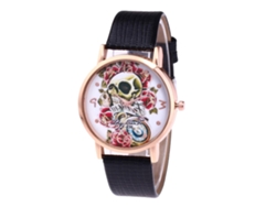 Reloj De Pulsera De Cuero Moda Para Mujer Negra Quartz Empresarial