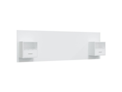 Cabecero + Armarios, Madera Procesada, Blanco, MAISON EXCLUSIVE
