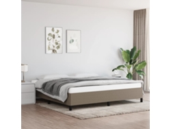 Cama Sin Colchón Tela Gris Taupe 200x200 Cm