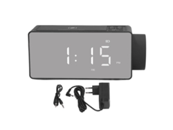 HYMNORA Reloj Despertador Digital LED con Carga Inalámbrica y Radio con Altavoz Bluetooth para Dormitorio Oficina Sala de Estar 100-240V