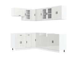 Conjunto 11 Mueble cocina Porto blanco brillo VIDAXLmadera contrachapada