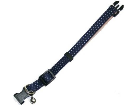 Collar Elástico Azul Con Lunares Para Gatos 30-45 Cm BULL