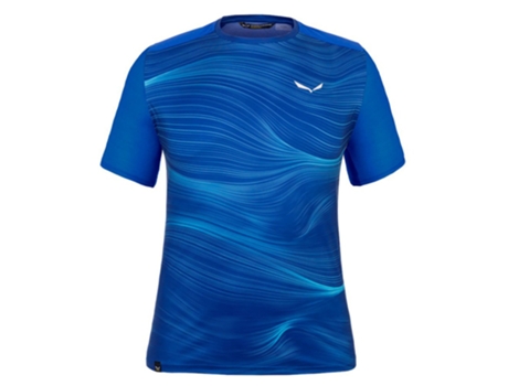 Camiseta de Hombre SALEWA Corta Seceda Dryton Azul (S)