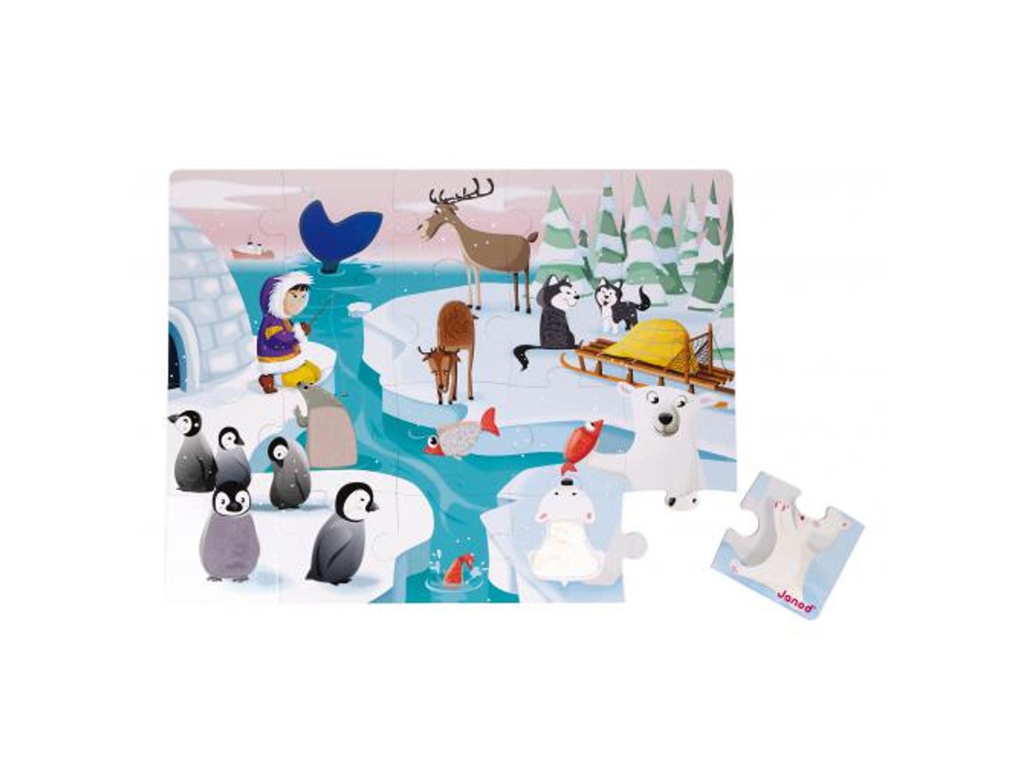 Puzzle Táctil JANOD A Vida no Gelo (20 Piezas)