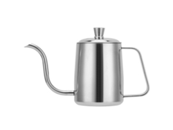 Cafetera de acero inoxidable con boca fina y tapa, color plata, 350 ml para el hogar