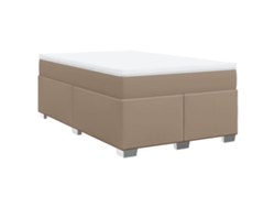 Maison Exclusive - Cama Box Spring Con Colchón Cuero Sintético Capuchino 120x190cm