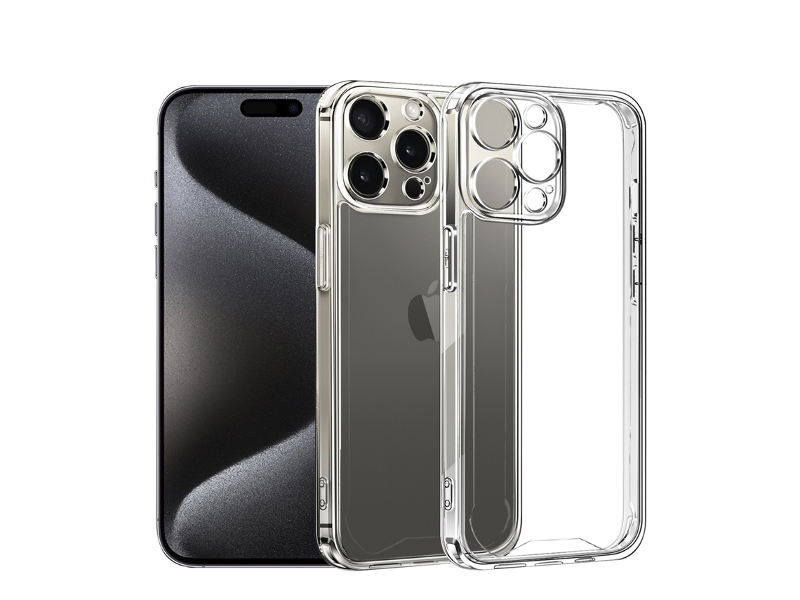 Carcasa Transparente Armour Antichoque Con Bordes Reforzados Y Protección De Cámaras Para Iphone 15 Pro