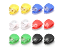 6 Luces Led De Seguridad Para Ciclismo Nocturno, Señalización Delantera Y Trasera, Diseño Geométrico De Rana.