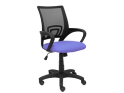 Silla De Oficina Vianos Con Mecanismo Basculante Tapizada Con Tela Color Azul Claro Y Malla Color Negro