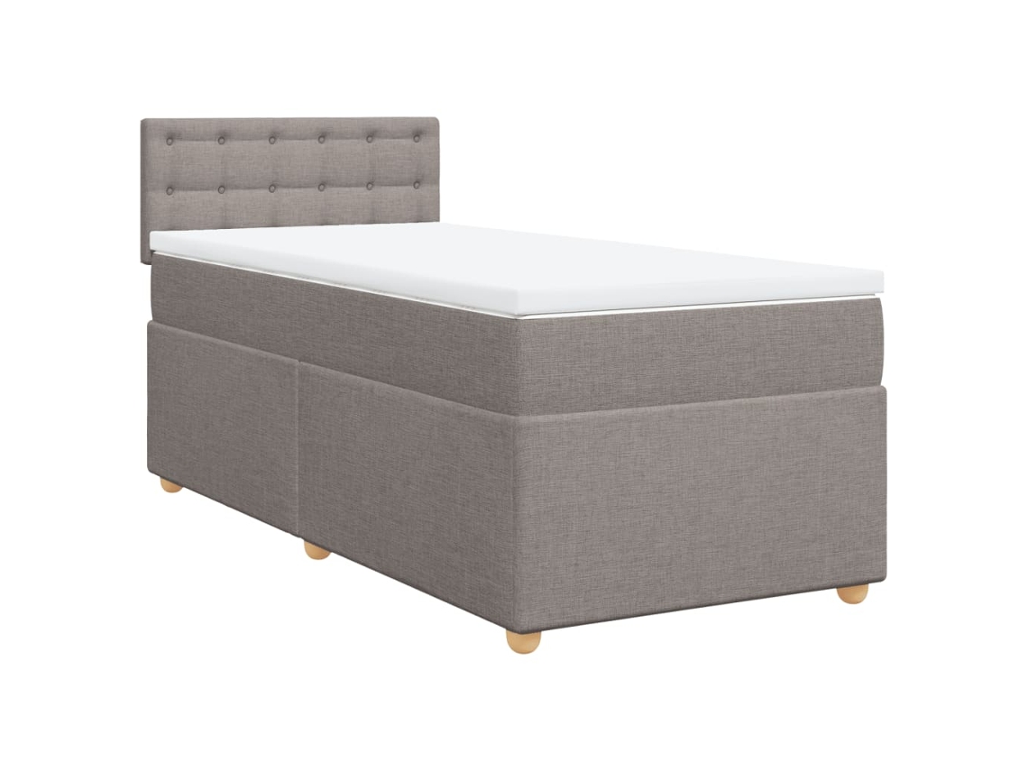 Maison Exclusive - Cama Box Spring Con Colchón Tela Gris Taupe 100x200 Cm
