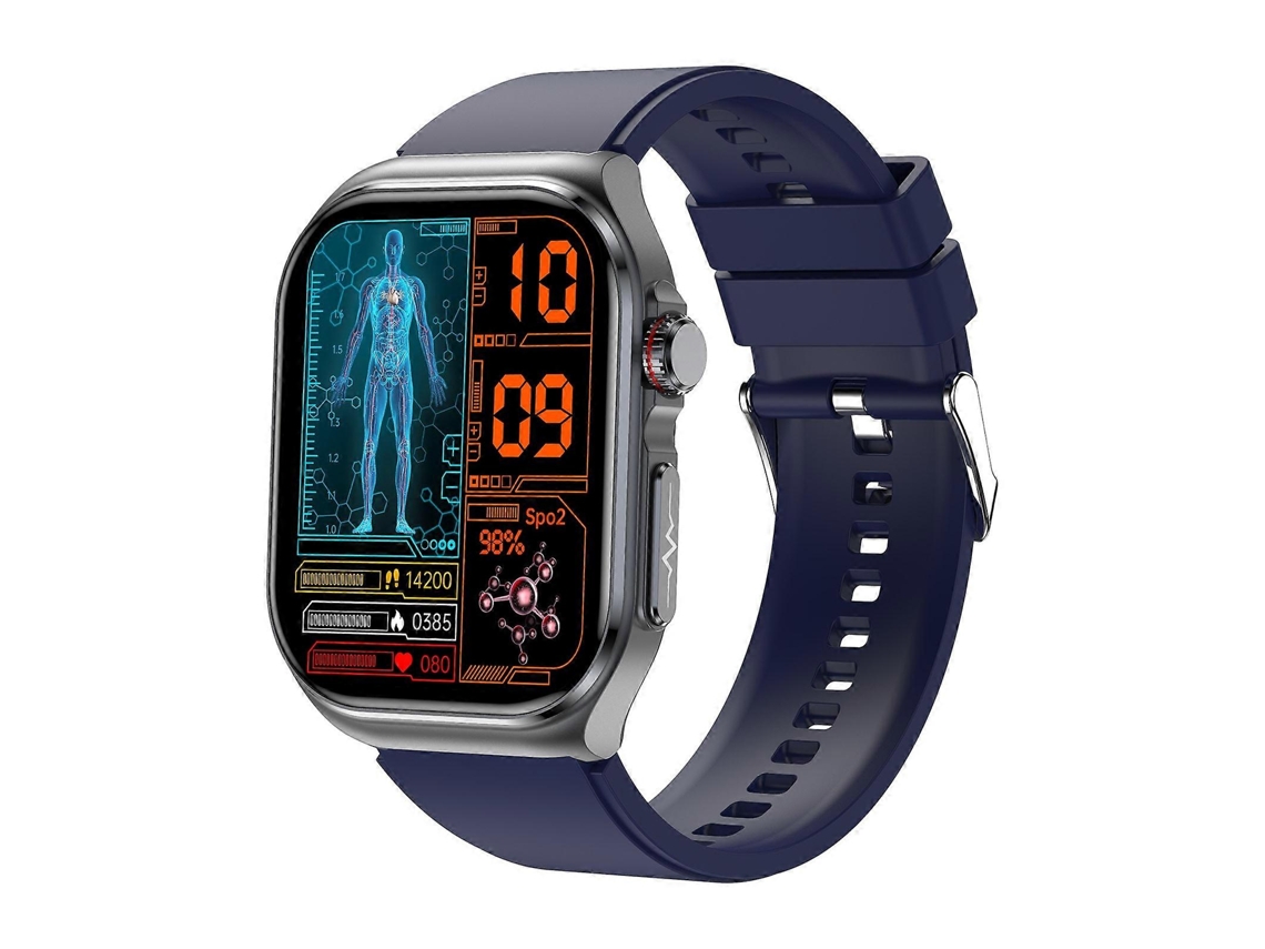 Reloj inteligente ET585 de 2.04 pulgadas con correa de silicona, resistente al agua IP68, compatible con ECG y medición de la composición sanguínea. Ly Ebike