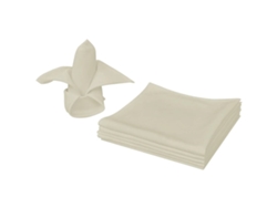 Conjunto 25 Servilleta VIDAXL Crema Poliéster (50x50 cm)