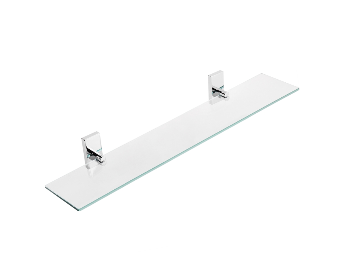 Estante de baño de vidrio con herrajes cromados PRIMEMATIK.COM