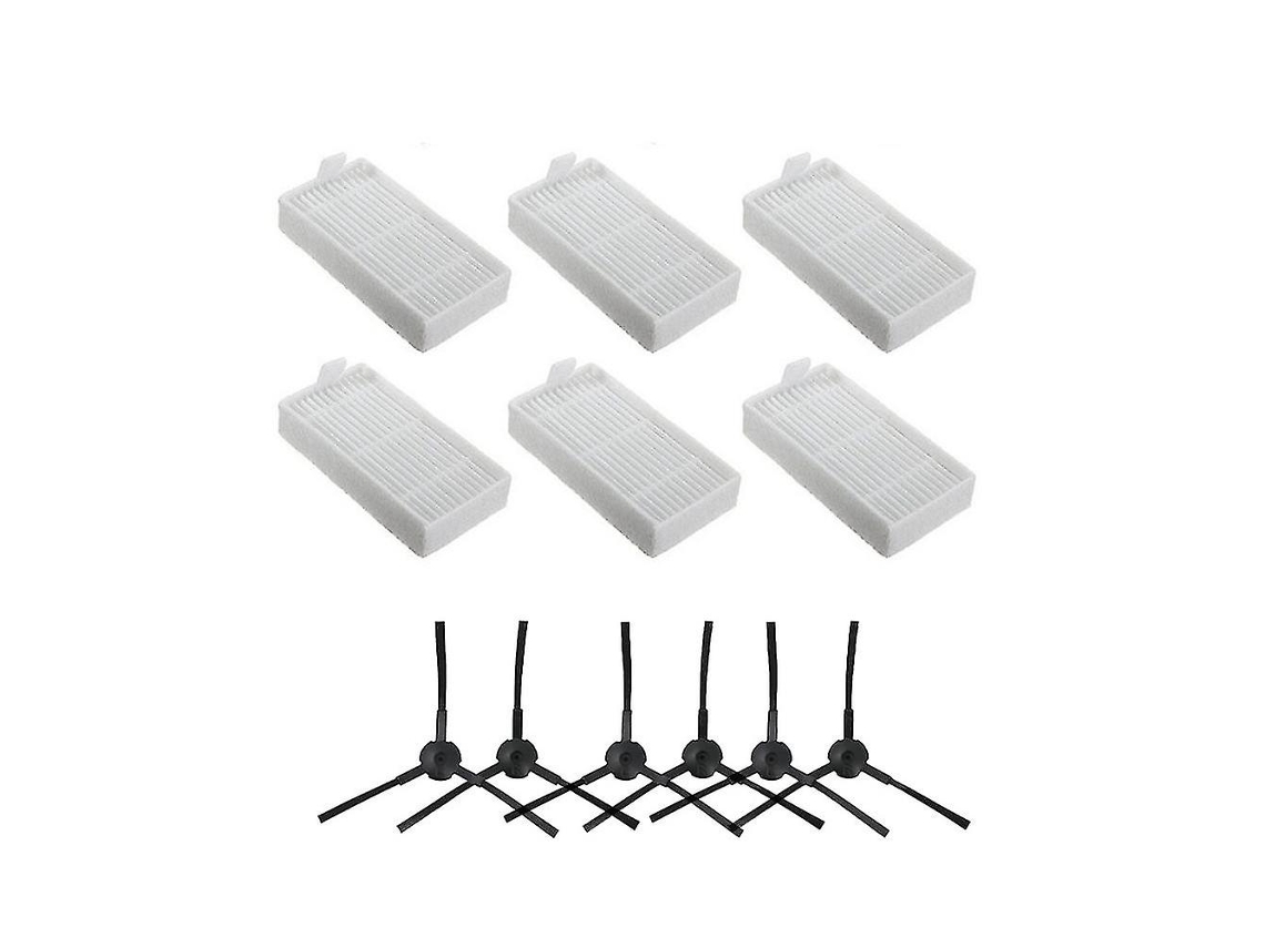 12 piezas compatibles con el cepillo lateral del robot aspirador Ilife V3, V5, X5 y V5s, filtros HEPA.