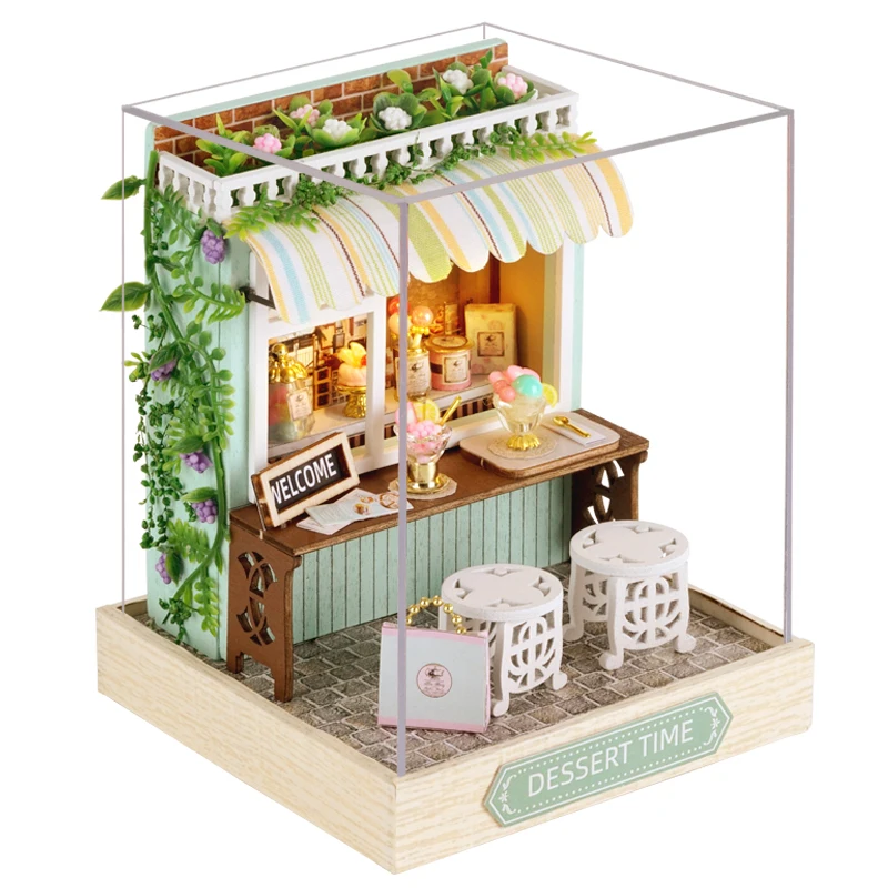 (qt086 Mini Casa De Muñecas Diy Con Tapa)