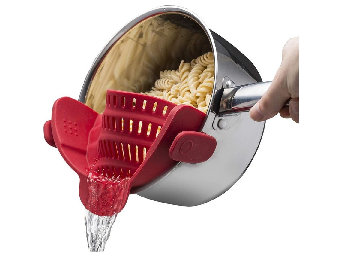 2026da-colador De Silicona Clip-on, Ajusta A Todas Las Ollas Y Bowls – Rojo