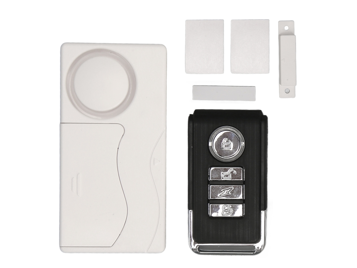 Alarma inalámbrica para puertas Mali con 4 modos y 108 dB de sonido, con control remoto para puertas, ventanas y seguridad del hogar.