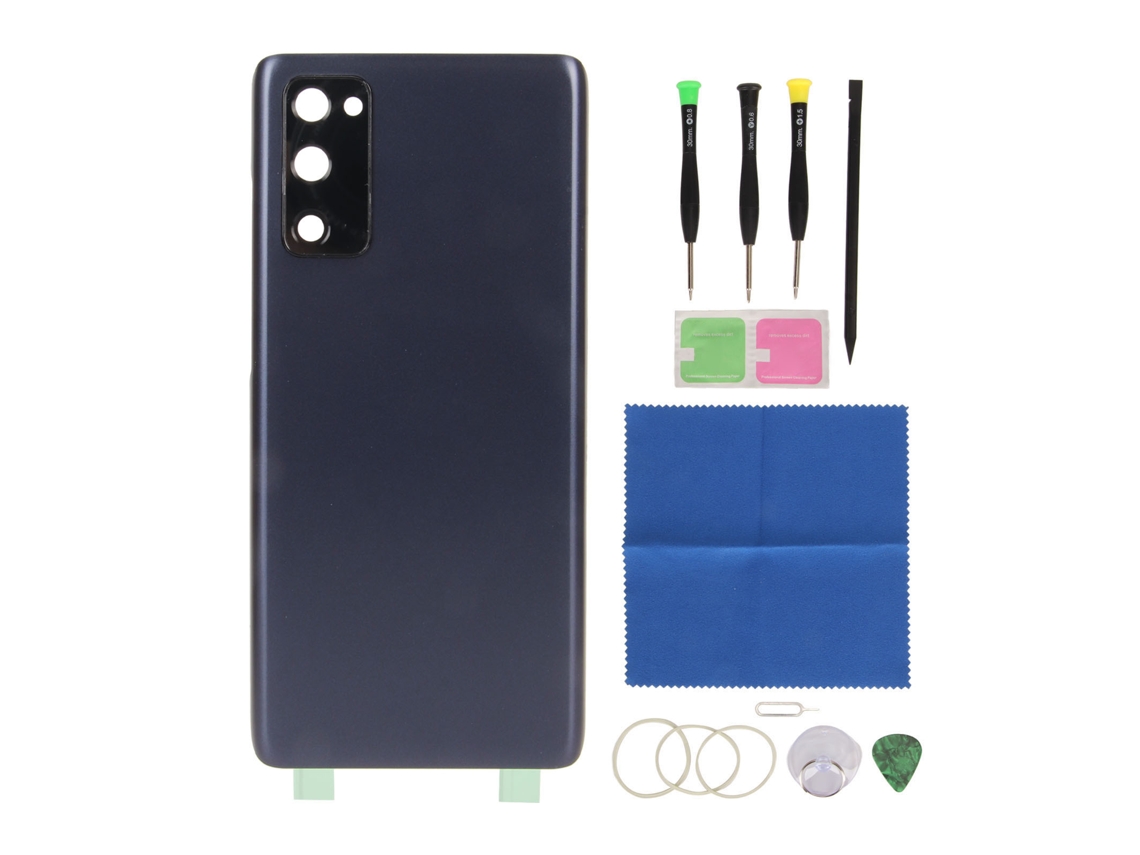 Cambio De Tapa De Vidrio Trasera Del Teléfono Con Marco De Cámara Preinstalado Para Samsung Galaxy S20 Fe 5g G781 Azul