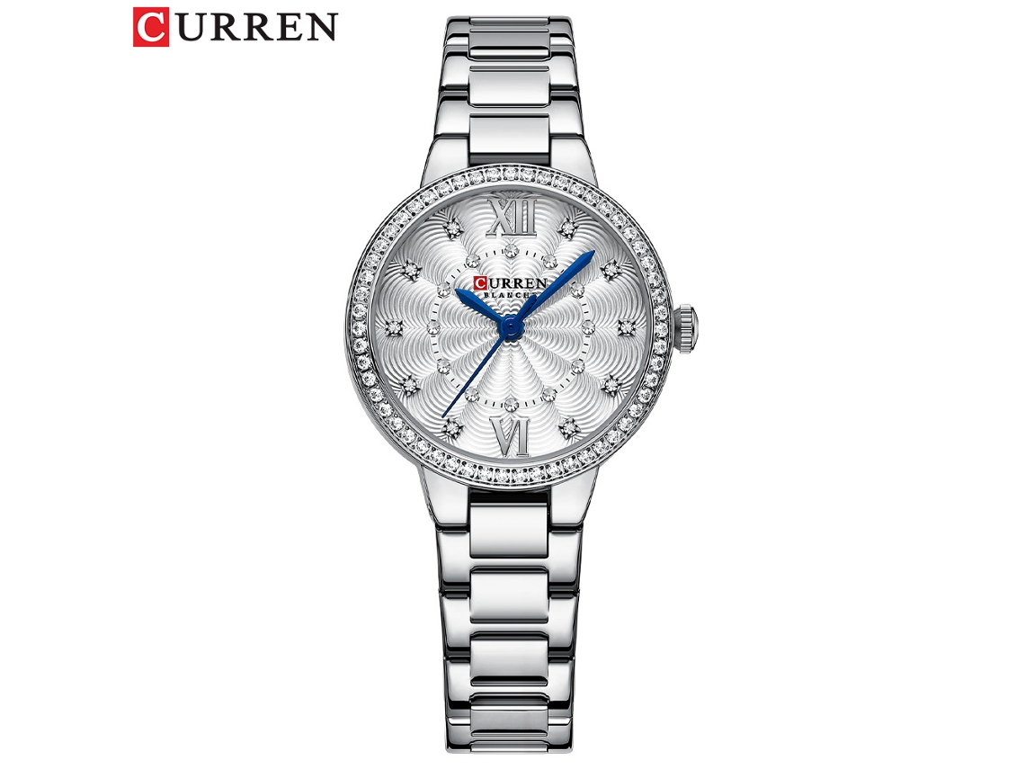 Reloj De Mujer Blanco Con Esfera Pequeña, Números Romanos, Resistente Al Agua, Con Diamantes De Imitación, Ultrafino Y Correa De Acero Inoxidable.